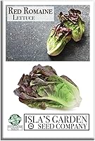 Red Romaine Lettuce Seeds - 1000+ Non-GMO Heirloom by Isla's Garden Seeds | Crisp Red-Tipped Heads, Easy Grow Cool-Season Favorite