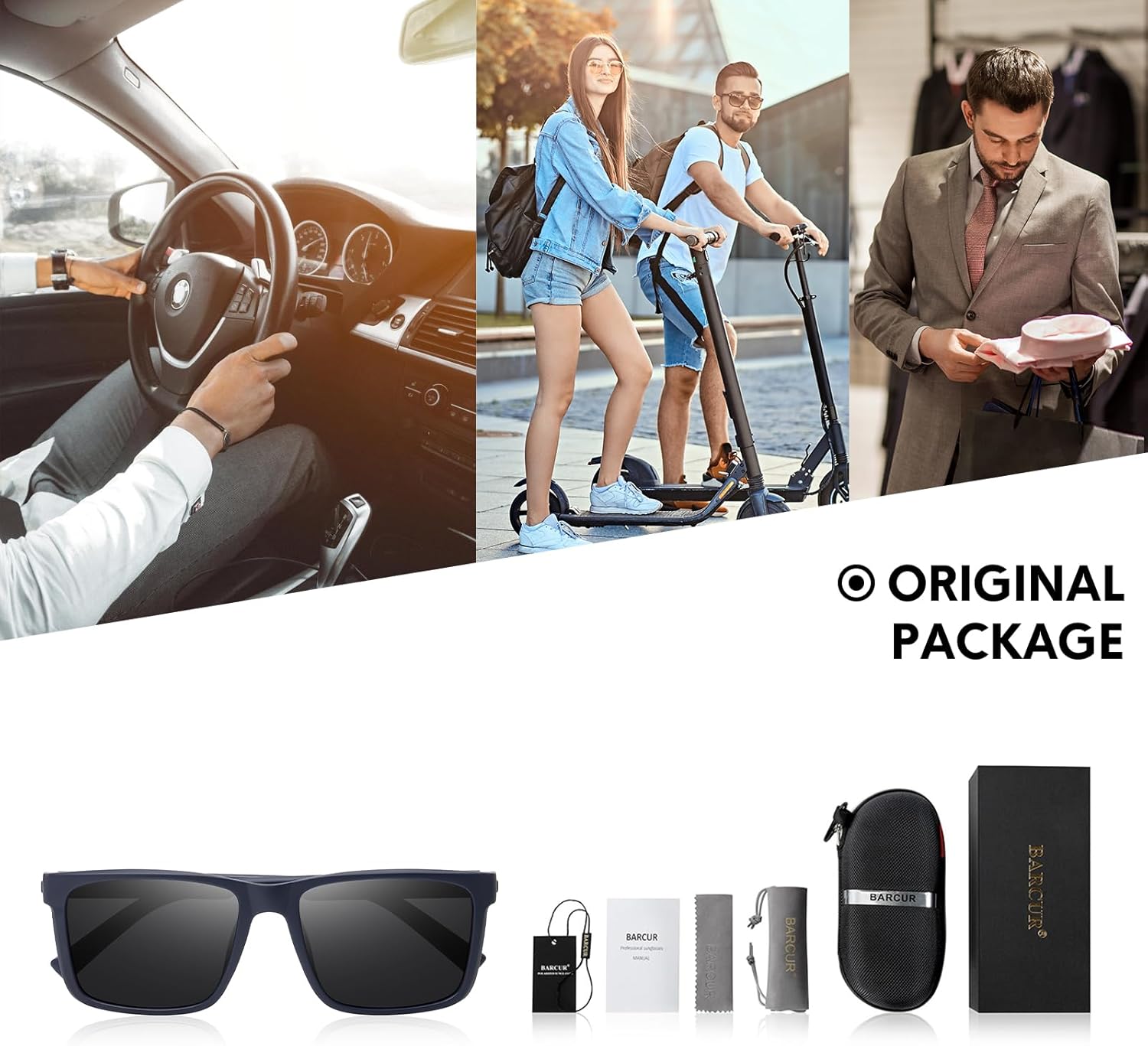 Barcur Polarized Sunglasses for Men and Women Outdoor Fishing Sun glasses with Stylish Arm Design