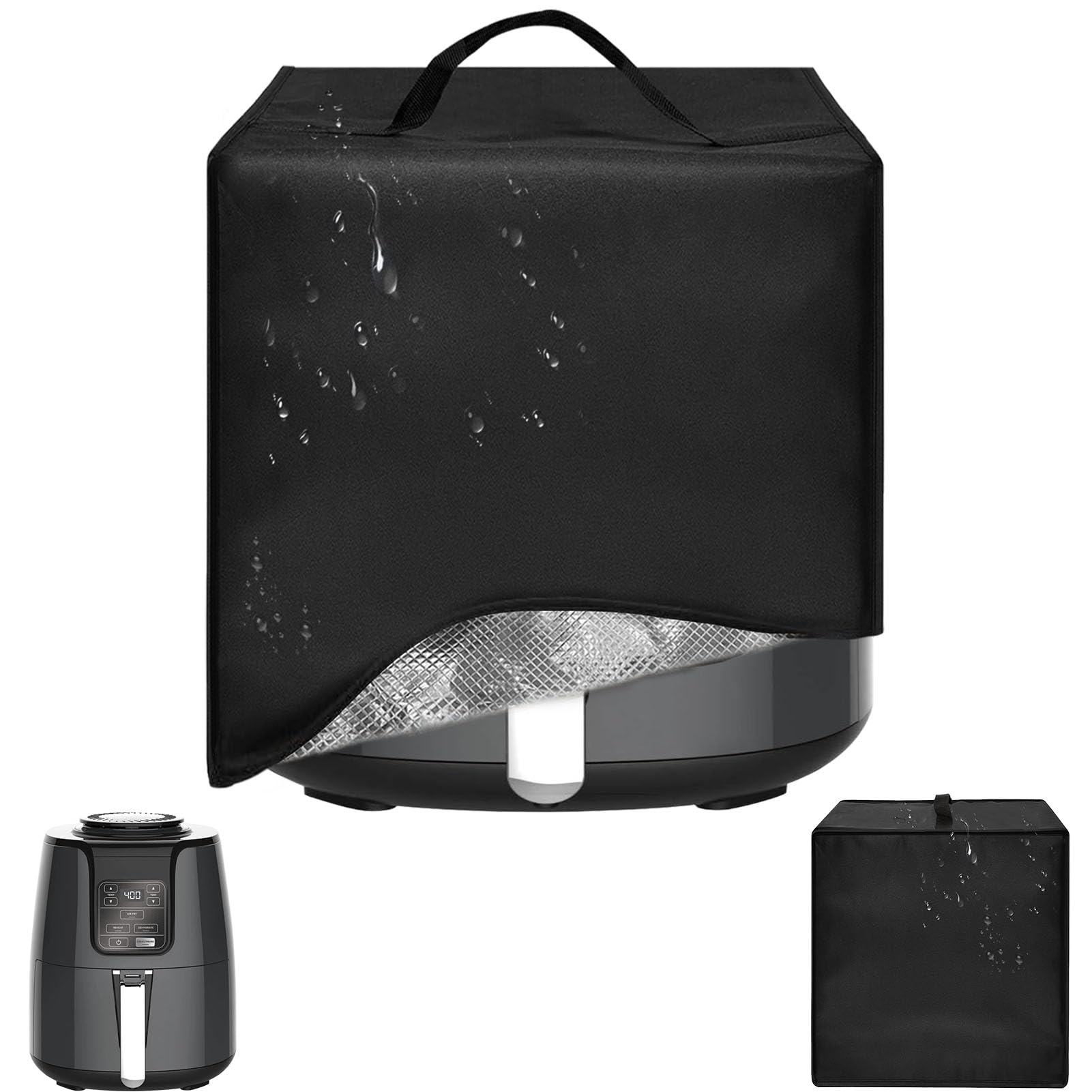 Toaster Oven Air Fryer Cover, Heat-Resistant Waterproof Dust-proof Kitchen Appliance Covers Compatible For Ninja AF101 Air Fryer 4 Quart, 4-in-1 Instant Pot Vortex Plus 4QT Air Fryer, 6-in-1