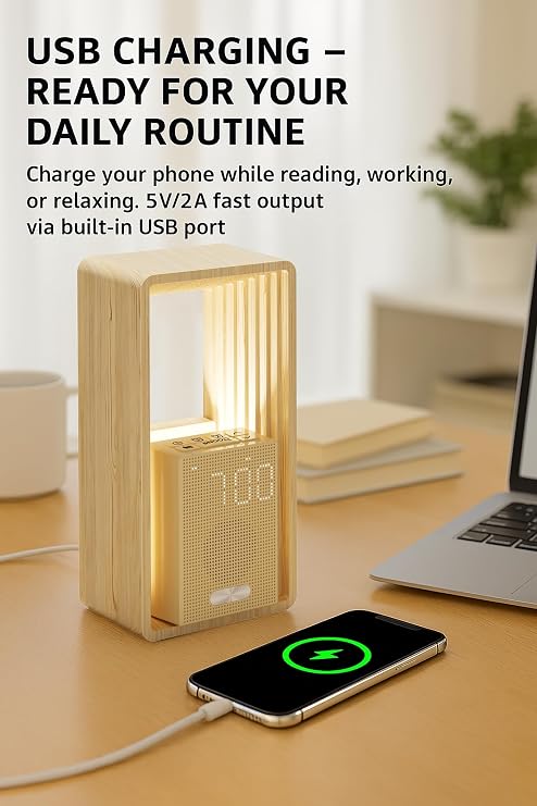 Sunrise Alarm Clock with Wake-Up Light: Dual Alarm White Noise Sound Machine with USB Charger, 9 Sleep Aids, Dimmable Display, Auto Timer, Ideal Night Light for Heavy Sleeper, Kid, Bedroom