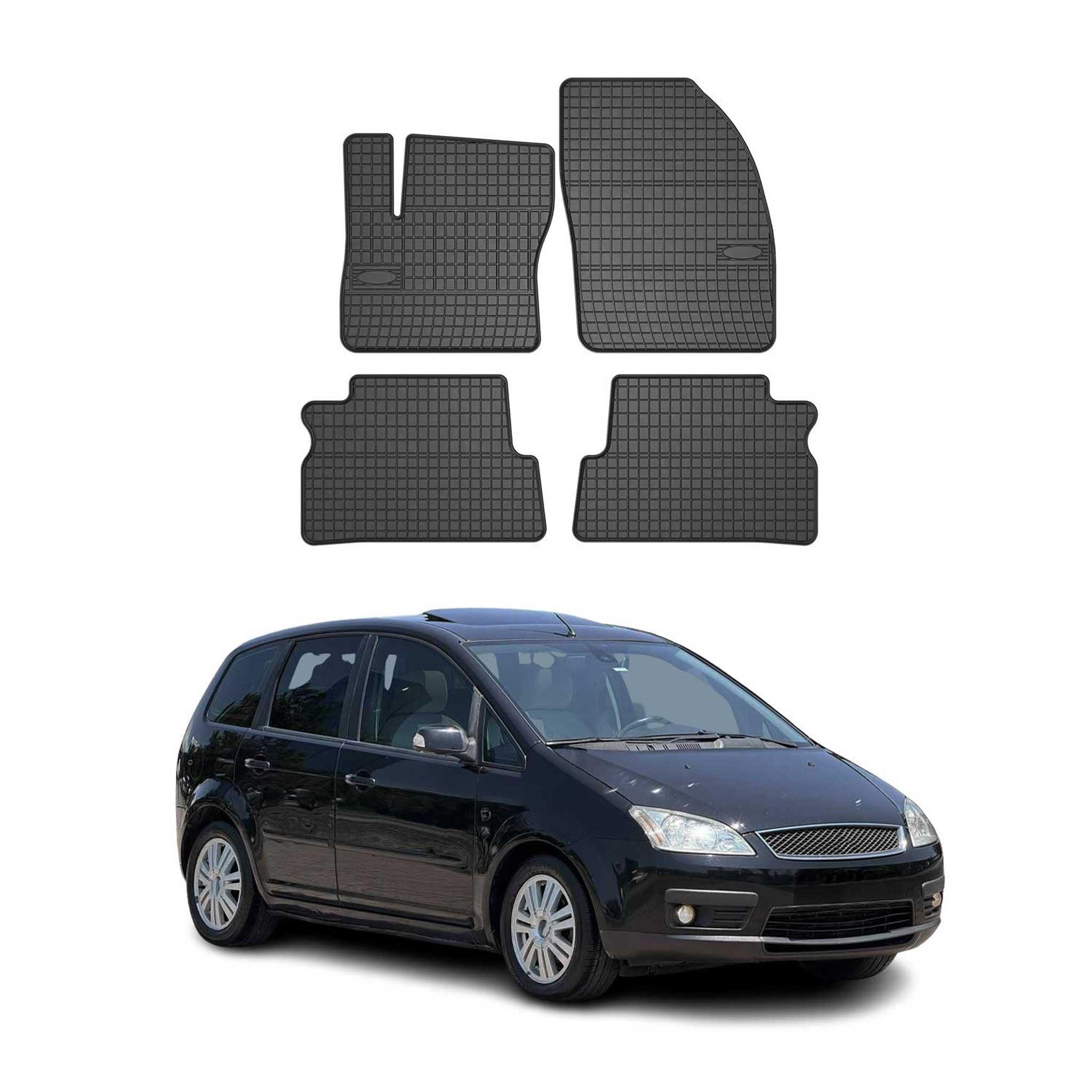OMAC Fußmatten für Ford C-Max 2003-2010 Gummi 4tlg Schwarz