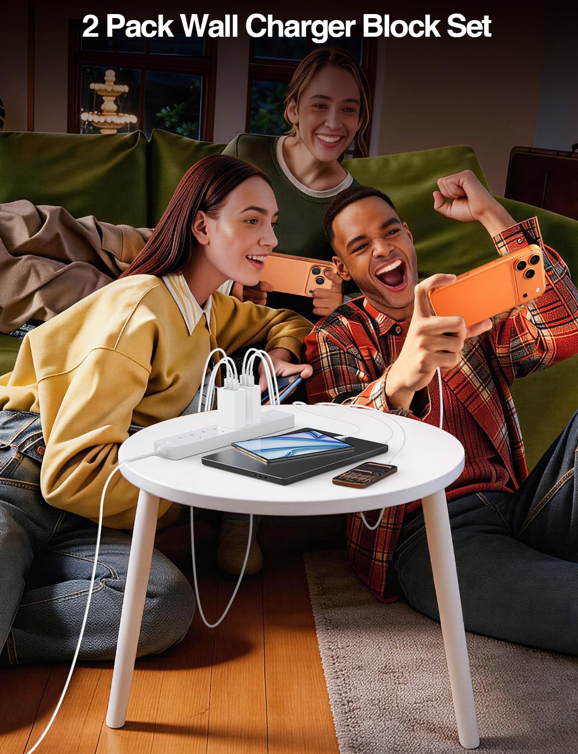 Susnwere 65W Dual USB C Charger Block, 3-Port 100W Fast USB-C Power Adapter Wall Charger Plug Type C Charging Adapter for Laptop & Tablets/Android Phones iPhone 17/16/15 Pro Max, iPad Pro/Air/mini