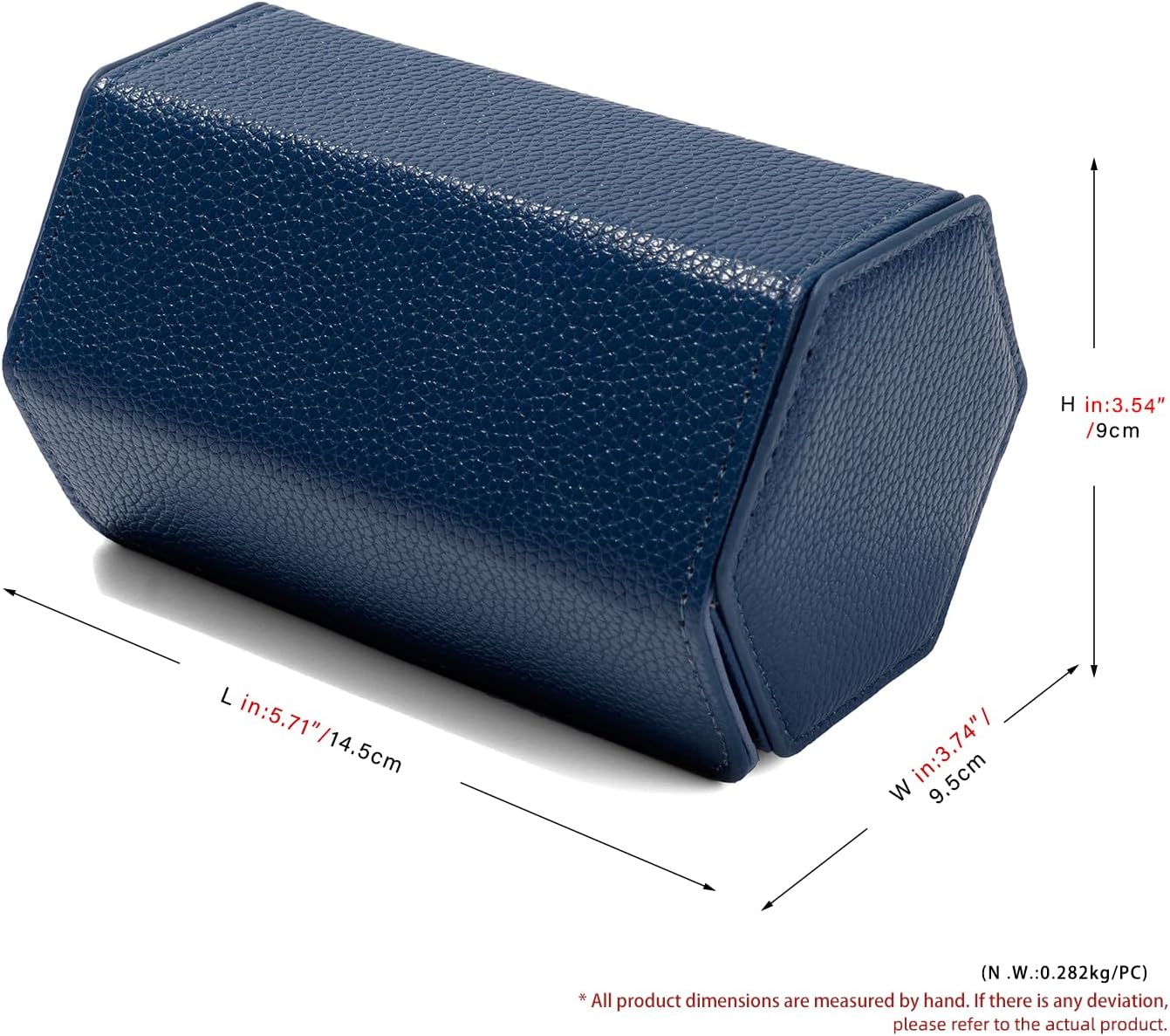 Oirlv 2-Slot Watch Box Blue Hexagonal image 3