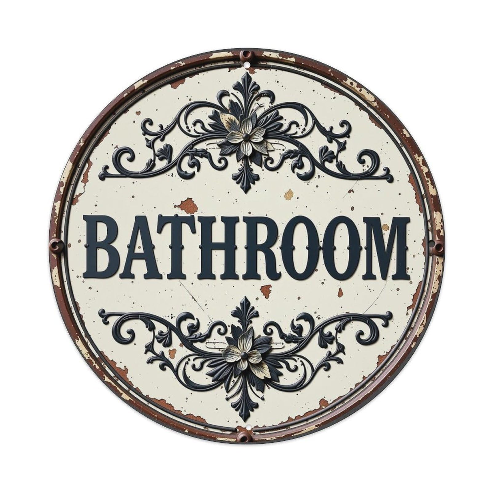 Floral Scrollwork Vintage Sign Design Tin Sign Metal Poster Vintage Metal Signs for Home Man Cave Bar Cafe Kitchen laundry room Wall Decorations Gift 8x8Inch