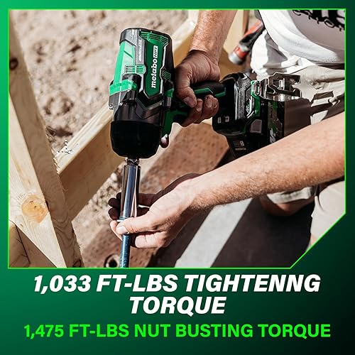 Miniatura 11 de Metabo HPT Llave de impacto de 12 pulgada sin escobillas inalámbrica MultiVolt de 36 V, herramienta eléctrica preferida, potente par con