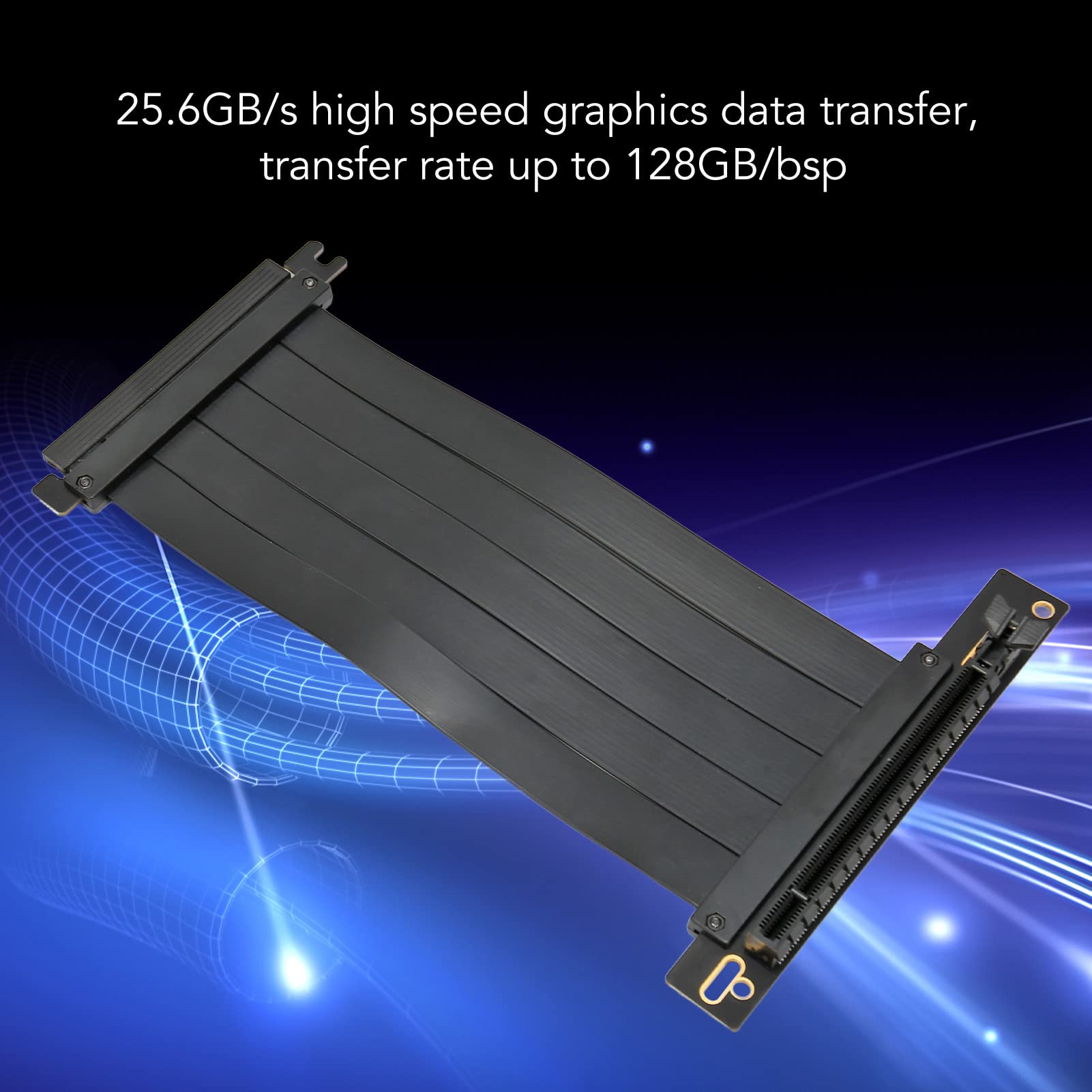 Cable Elevador Extensor PCIE 4.0 X16, Cable de Extensión de Tarjeta Gráfica 25.6GB Cable de Extensión de Tarjeta Gráfica PCIE 4.0 X16 de Alta Velocidad, Plug and Play (50cm)