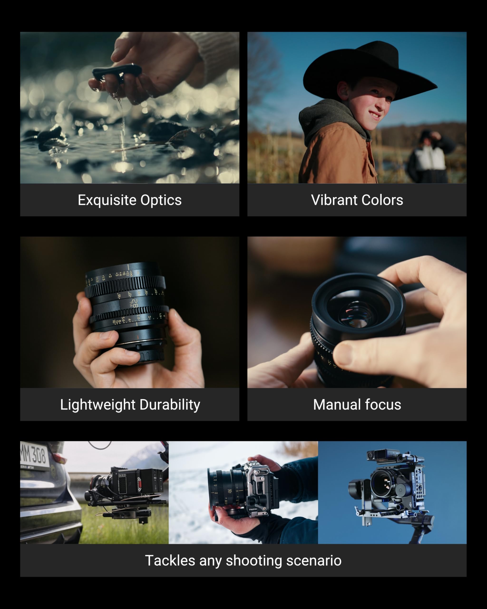 Thypoch Simera-C 75mm T1.5 M-Mount Objektiv, Cine Weitwinkel für Vollformat APS-C, Lichtstarkes Foto- Videoobjektiv mit Manueller Fokussierung, 8K Video, Cinematic Bokeh, Ideal für Film