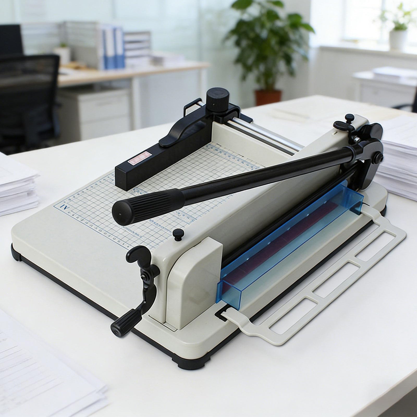 Taglierina per carta resistente, grande ghigliottina industriale, A4/A3, taglia 400 fogli (4 cm di spessore), per carta, pelle, PVC, tessuti non tessuti