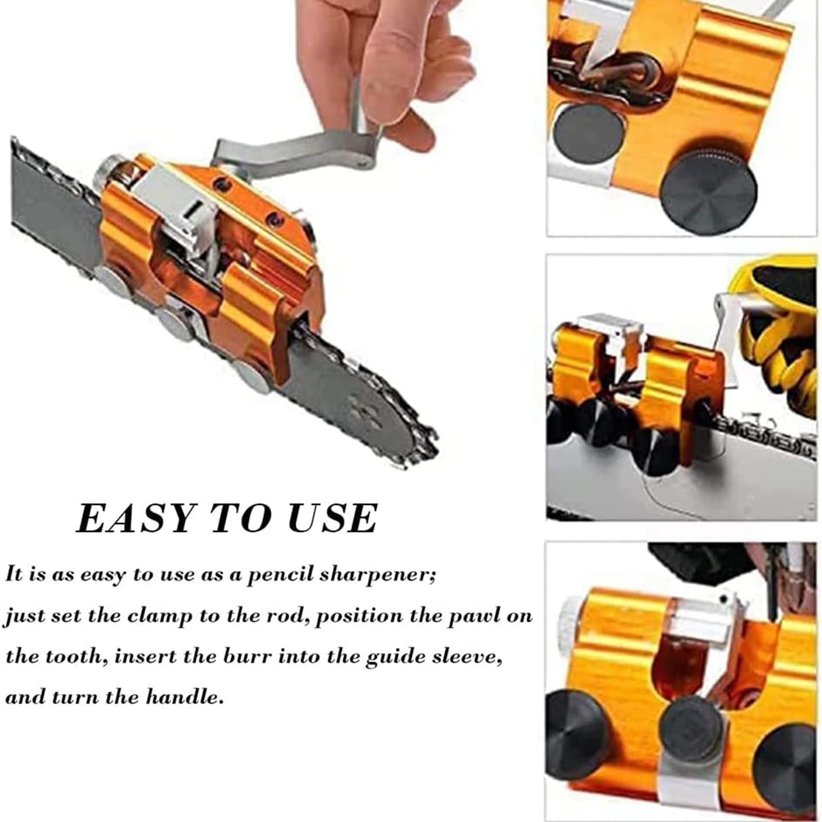 Affilacatene Manuale, Jig per Affilare Catene per Motoseghe, Kit per Affilare Catene per Motoseghe per Tutti i Tipi di Motoseghe e Motoseghe