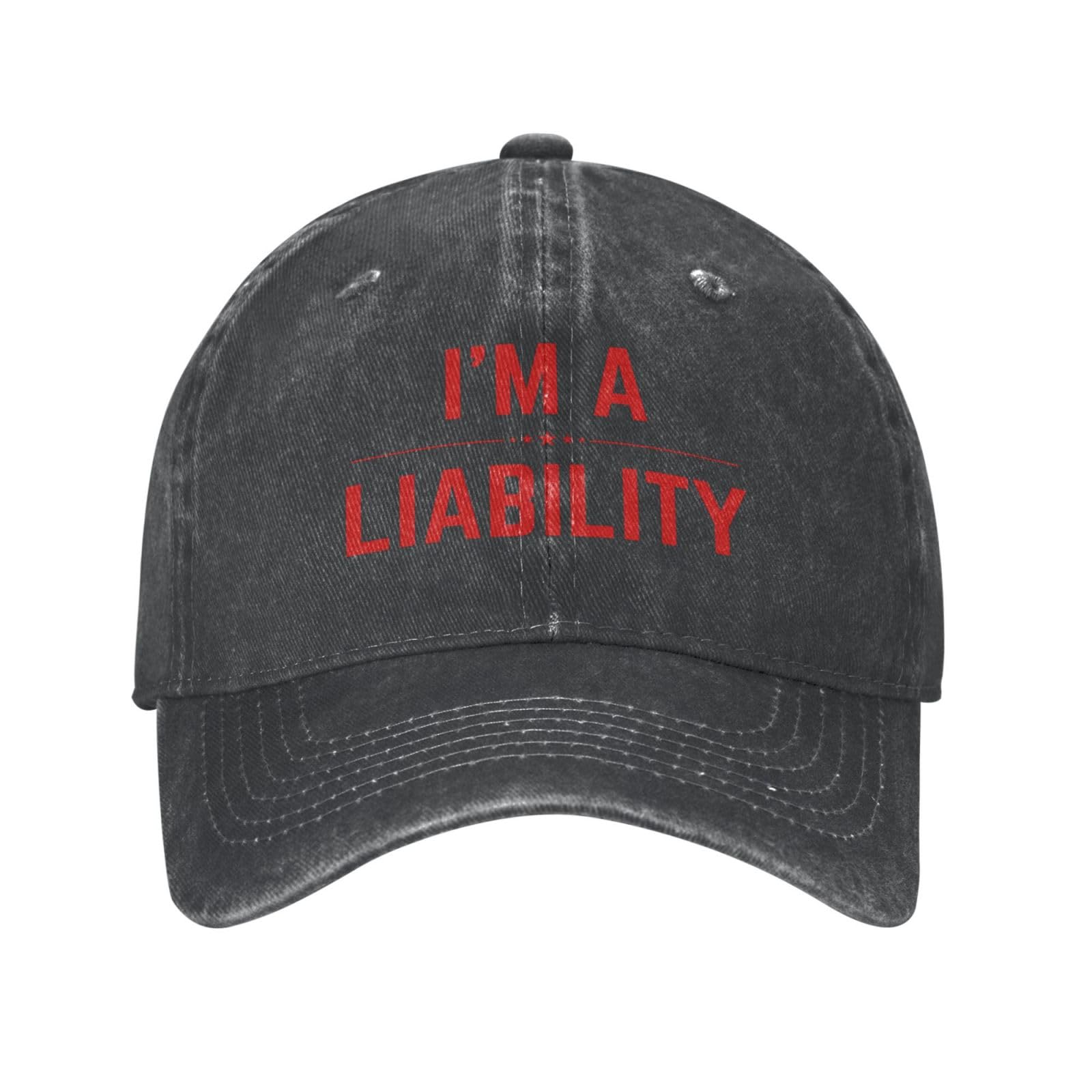 Fwjzdsp Unisex Black I'm A Liability Hat For Men Women Dad Trucker Hats Funny Baseball Cap