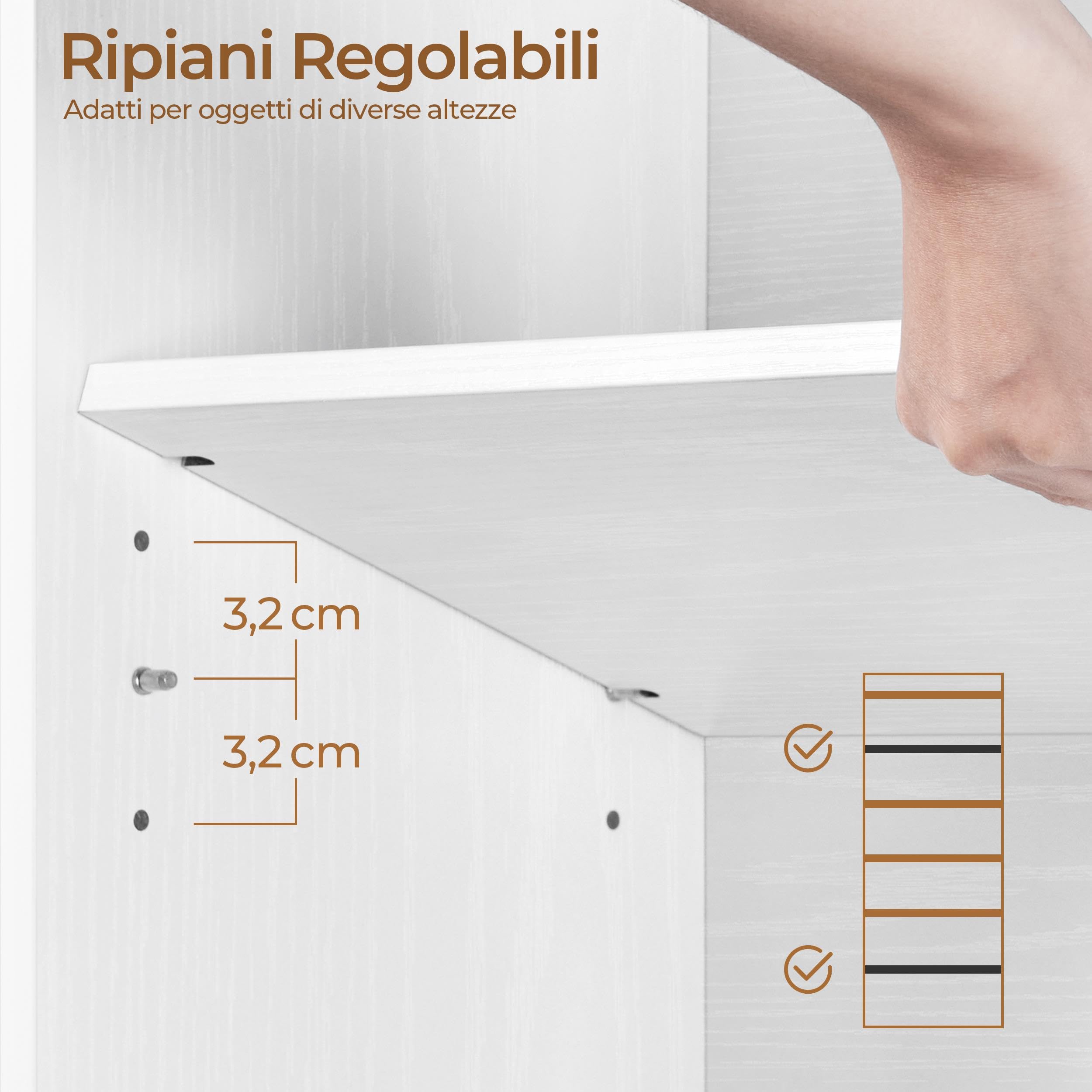 Yaheetech Libreria Verticale a 7 Ripiani, Libreria Scaffale con Armadietto a 2 Ante e 2 Ripiani Regolabili, per Camera da Letto, Studio, Soggiorno, Ufficio, 60 x 24 x 183 cm, Bianco