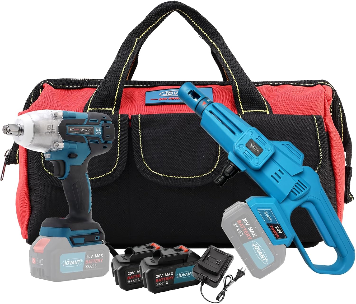 Cordless Pressure Washer and 1000 Nm Electric Impact Wrench Combination Kit with Battery and Charger, Electric Driver for Car, Home, Heavy-duty Project