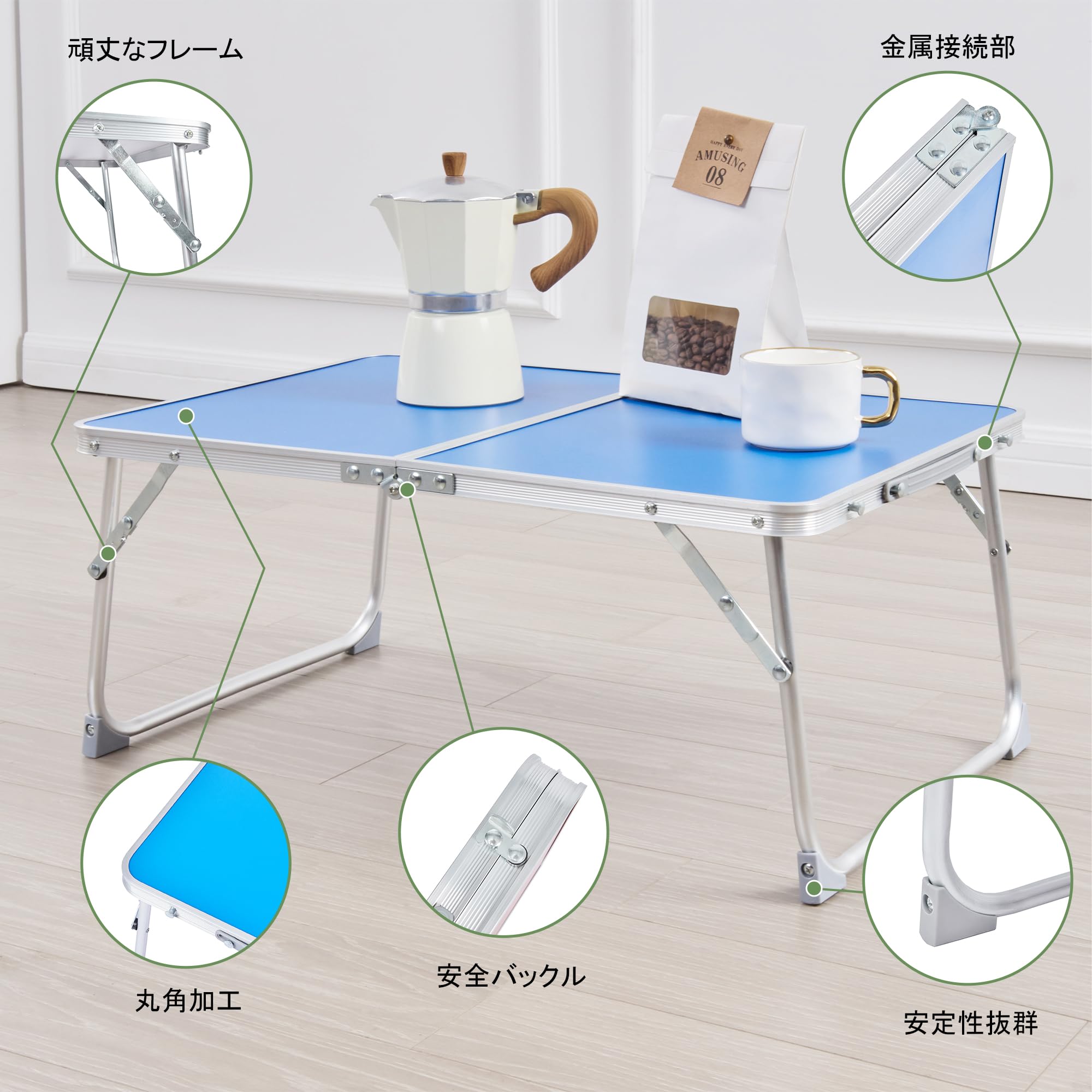 Amazon.co.jp: VECELO アウトドアテーブル 折りたたみテーブル 幅60X