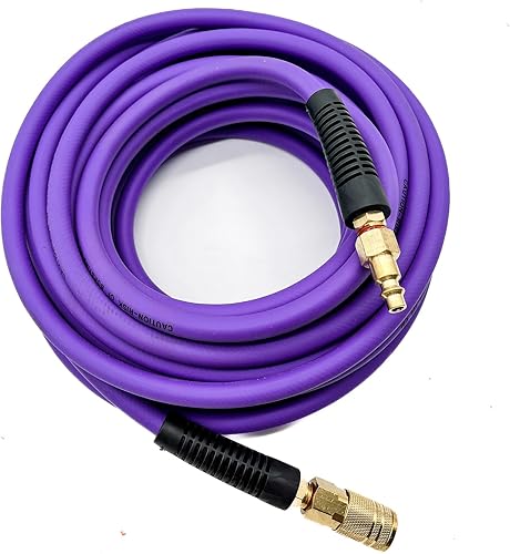 Manguera de aire híbrida (PVC) de 14 pulgadas x 25 pies, 300 PSI resistente, ligera, resistente a las torceduras, flexibilidad para todo tipo de