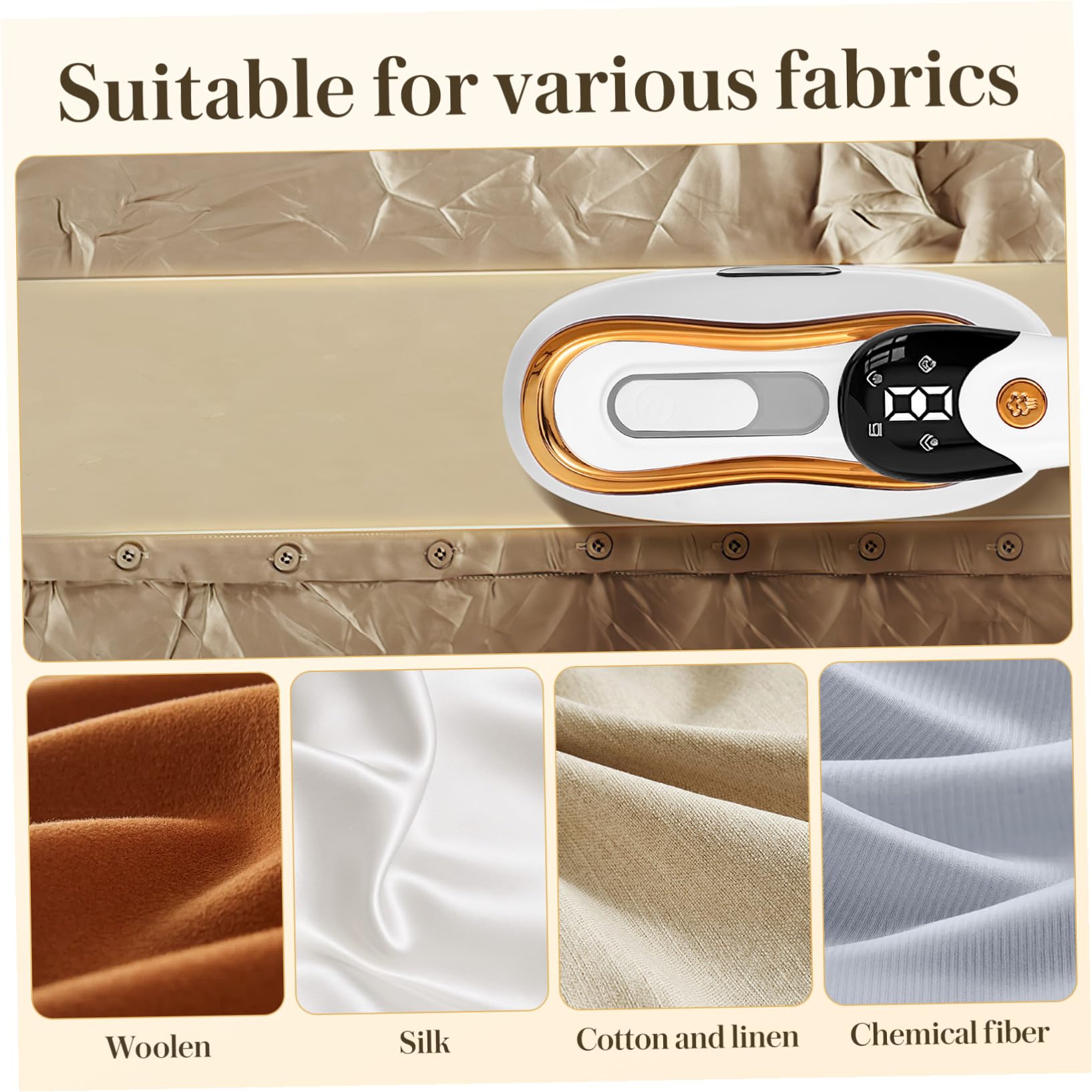 Cabilock Máquina De Planchar De Mano Plegable De Ropa Vapor Portátil Abs White