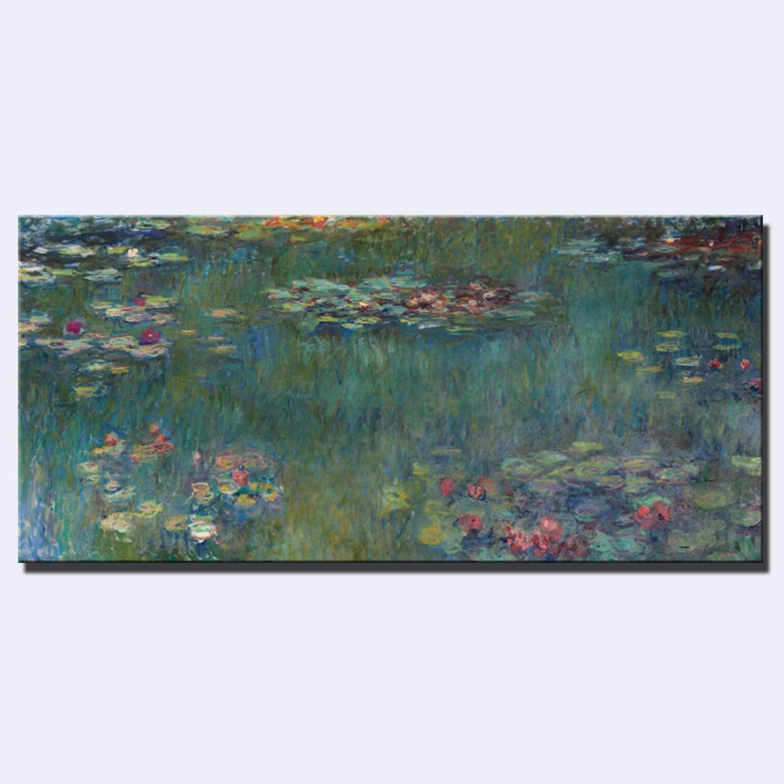Toile Monet Eau Lotus 90x180cm affiche art abstrait grand format salon - 8