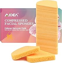 AIDEA 96 Count Compressed Facial Sponges, Disposable Face Cleansing Pads, 100% Natural Cellulose Cosmetic Spa Sponges for Facial Cleansing, Exfoliating, Reusable Makeup Remover