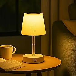 Abajur de Mesa LED Recarregável Touch 3 Níveis de Luz Luminária Portátil sem Fio Dimerizável com Base Antiderrapante Ideal para Quarto, Escritório, Estudo – JP Varejo Online®