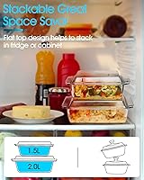 Vista 6 de NUTRIUPS 8x8 Baking Dish Square Casserole Baking Dishes with Glass Cover Glass Casserole Dish with Lid Baking Dish Glass Baking Pan for Baking