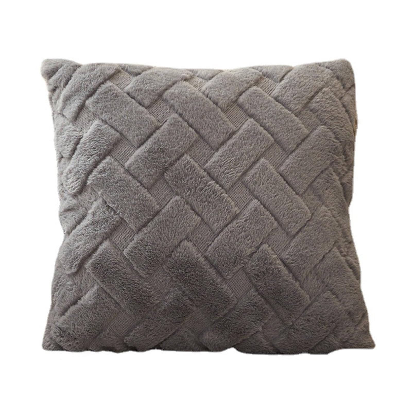 Nucelit Luxurious Faux Furry Pillowcase Cushion Covers Pillow Sleeve with Striped Designs for Home Decoration 45x45cm Luxury Home Decors