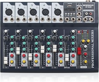 Mesa de Som 7 Canais Profissional Phantom Power 48v DJ Bluetooth RCA XLR Mp3 Usb Delay e Reverb Bivolt 110/220v