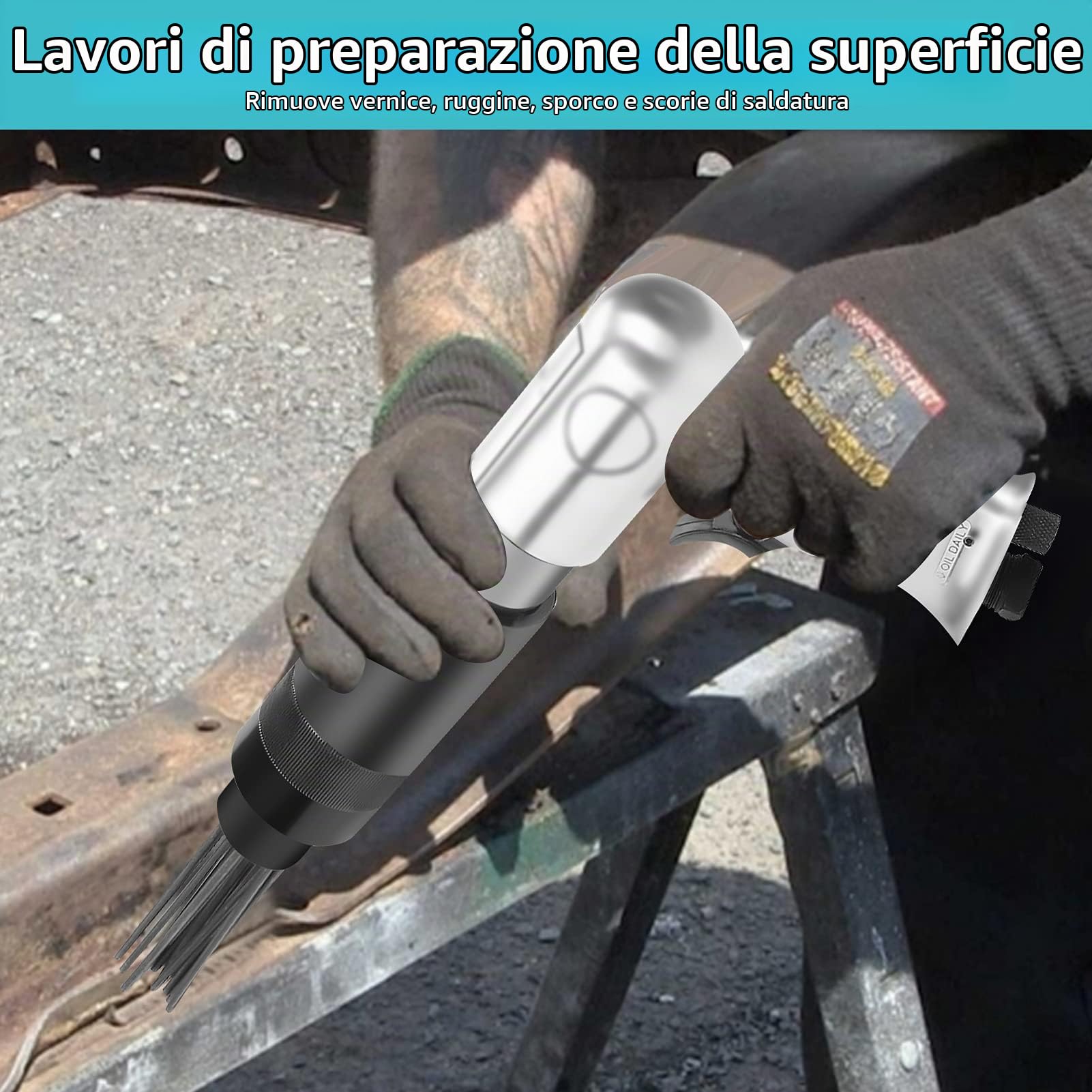 Scrostatore ad aghi ad aria compressa, 3000 giri/min Pistola per aghi ad aria compressa minuto Pistola pneumatica antiruggine per la rimozione della ruggine