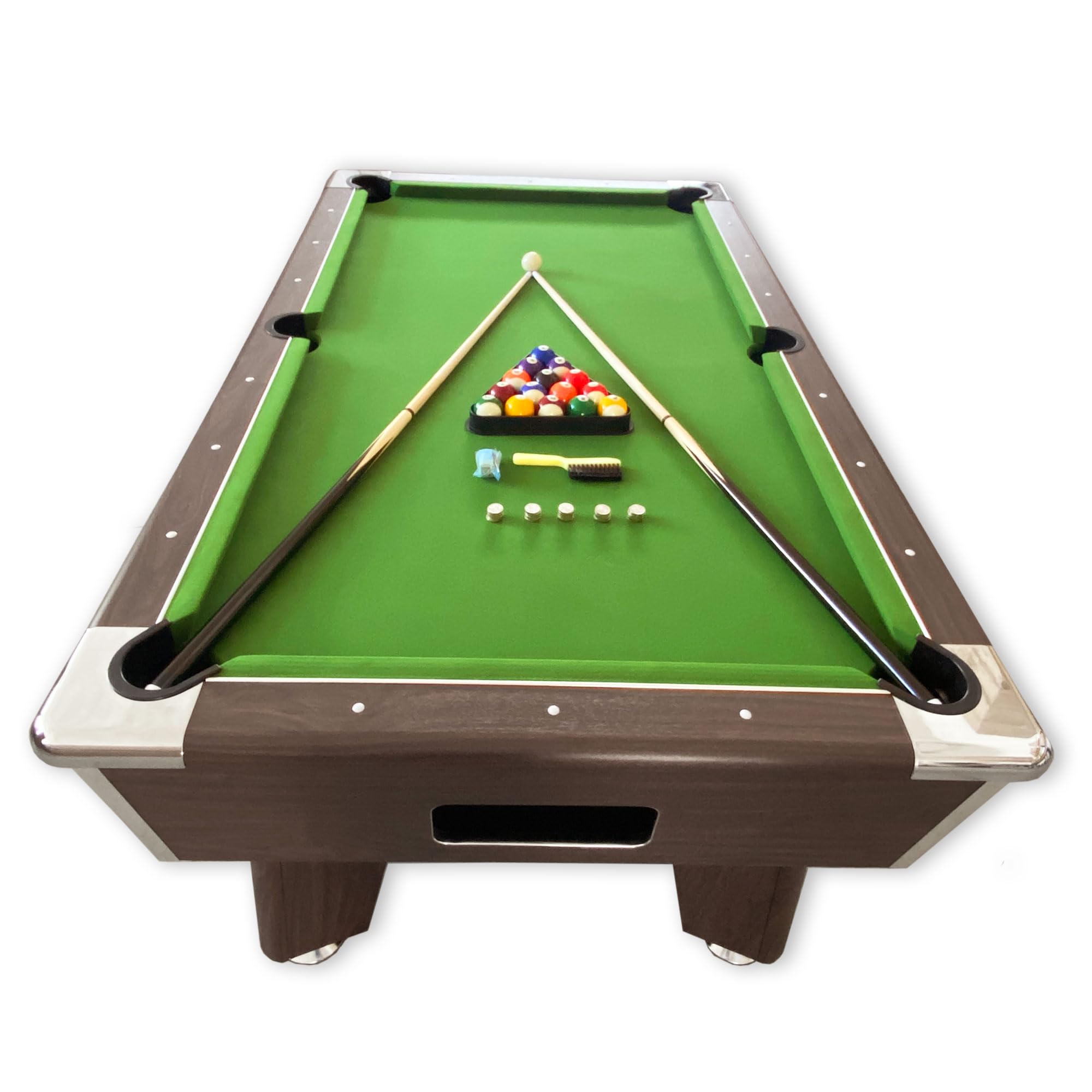Table de billard verte 7 FT avec distributeur manuel de pièces de monnaie - Competition