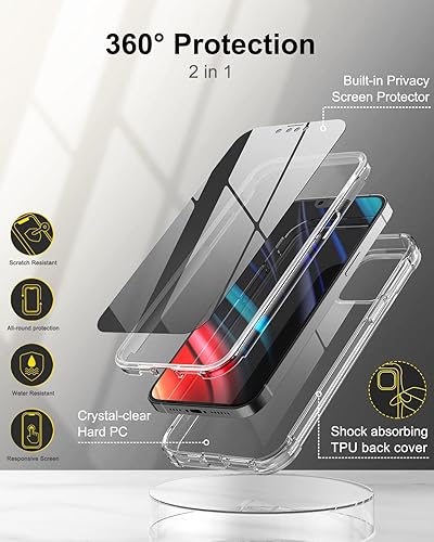 Miniatura 4 de SURITCH Funda transparente para iPhone 13 Pro de 6.1 pulgadas (solo protector de pantalla), protector de pantalla antimirada carcasa dura protectora