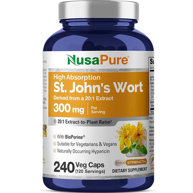 NusaPure Suplemento Fitoterápico de Erva-de-São-João 300 mg, 240 cápsulas
