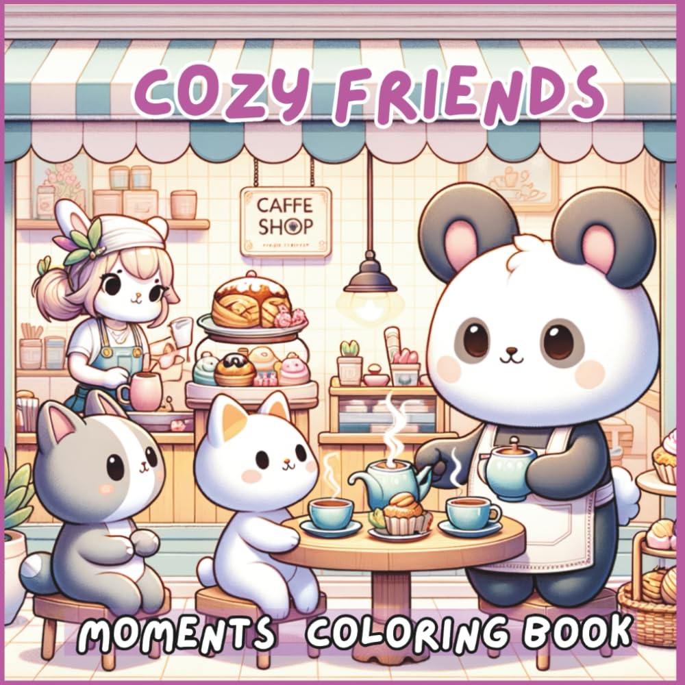 Cozy Friends: Moments Coloring Book with Adorable Animal Scenes Full of Warm Moments, Friendship, and Comfort