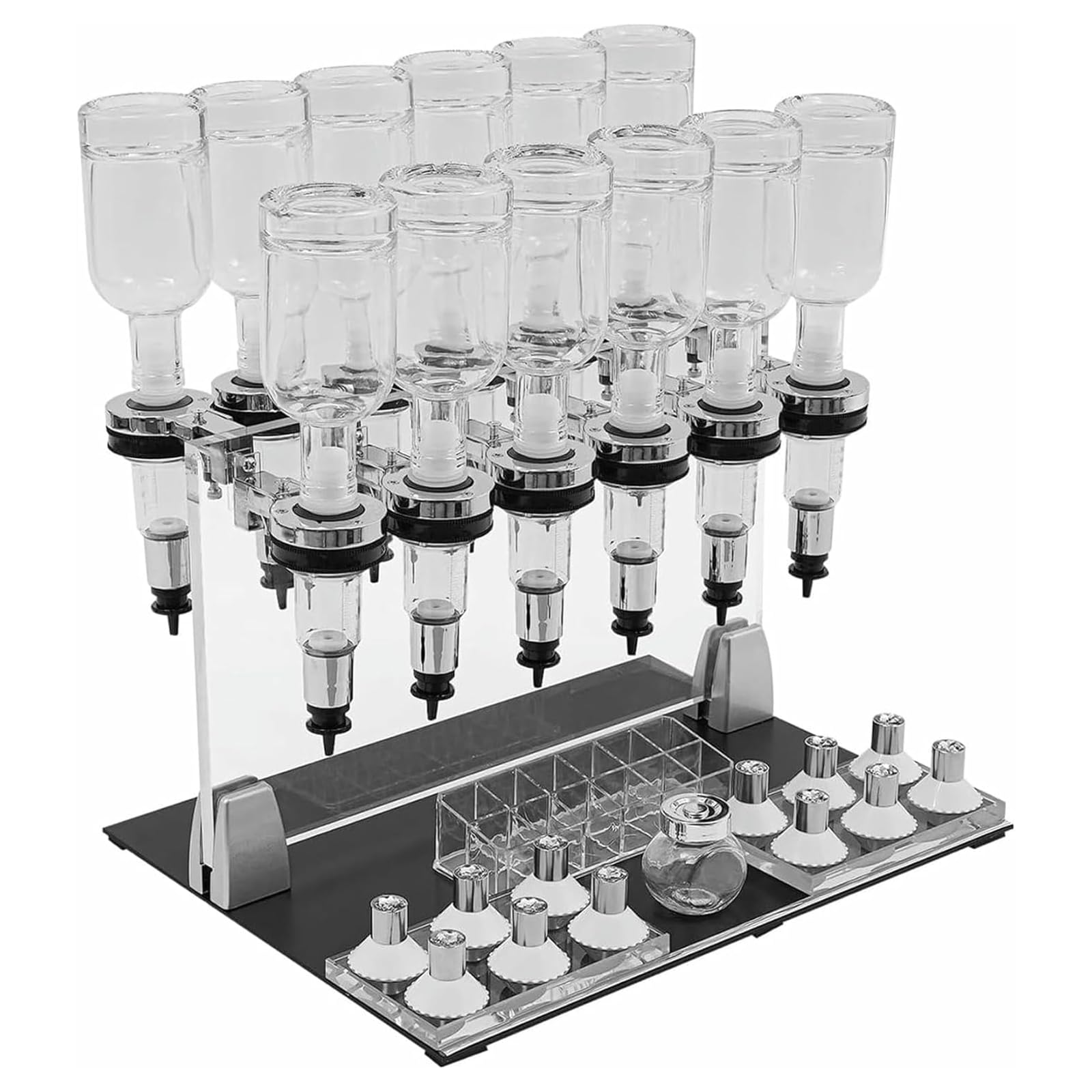 ZHENYUWANG Perfume Sample Holder, Manual Perfume Dispenser, Perfume Liquid Dispensing Station With Sample Cups, Suitable For Perfume Shops, Studios, Salons And Bars