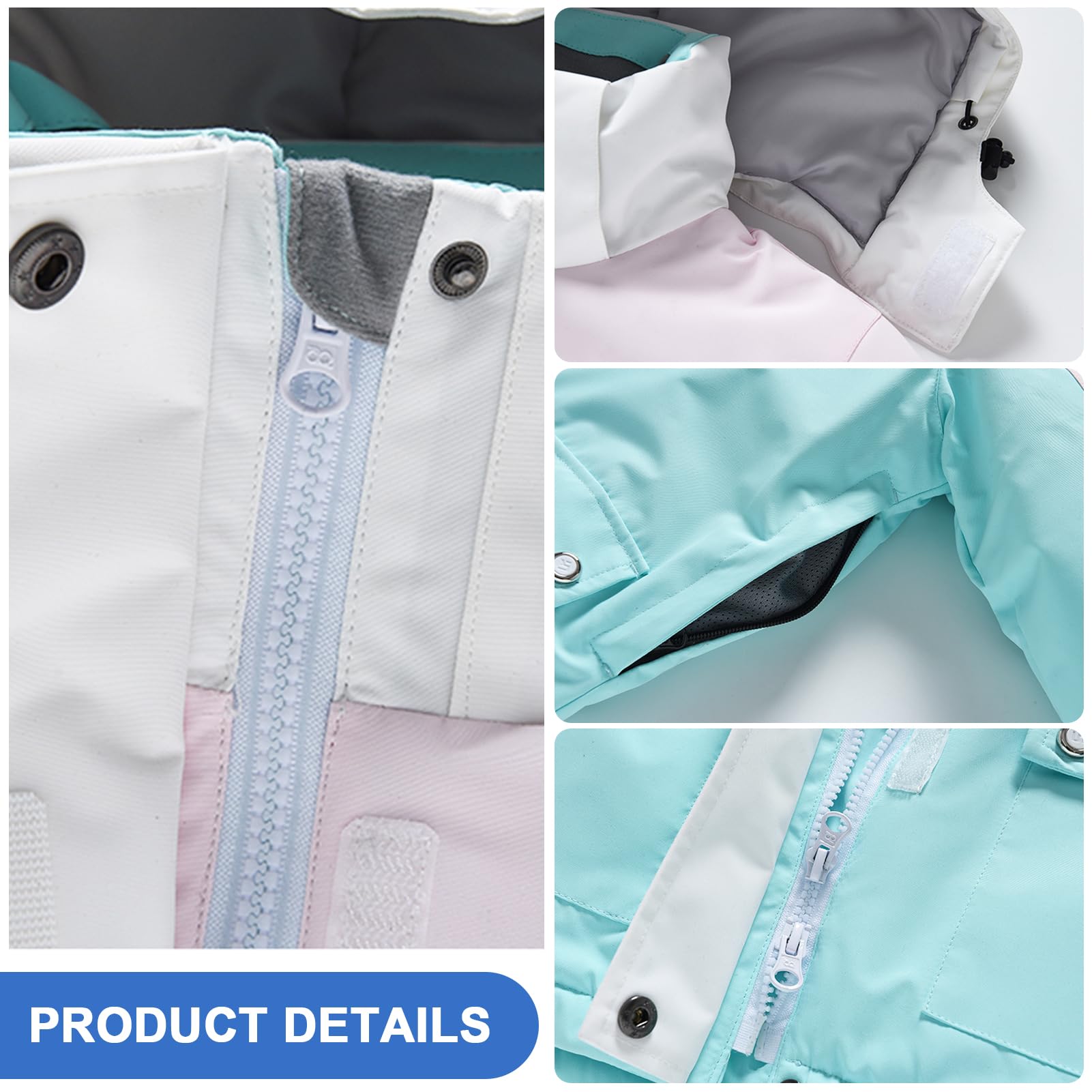 Combinaison de Ski Garçon Enfant à Capuche Coupe-vent et Imperméable Combinaisons de Neige Fille Chaude Vêtements de Ski pour Hiver