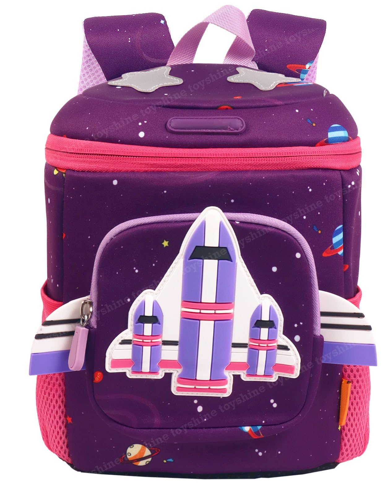 toyshine 10" Space Shuttle Backpack for Kids Girls Boys Cute Toddler Backpack Preschool Nursery Travel Bag - Royal Blue-picture-33