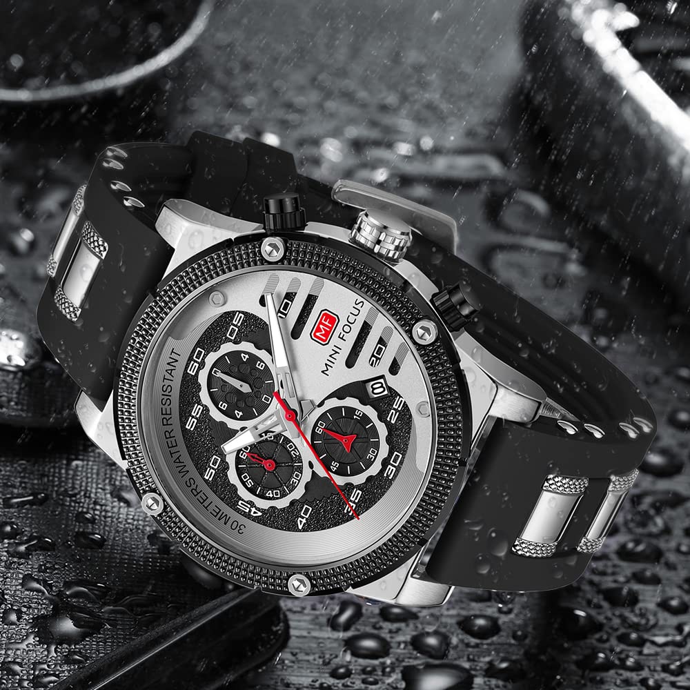 AIMES Mens Watches for Men Casual Chronograph Waterproof Sport Military Watch Analog Quartz Movement Stylish Luxury Dress Wrist Watch Elegant Gift Watch for Men