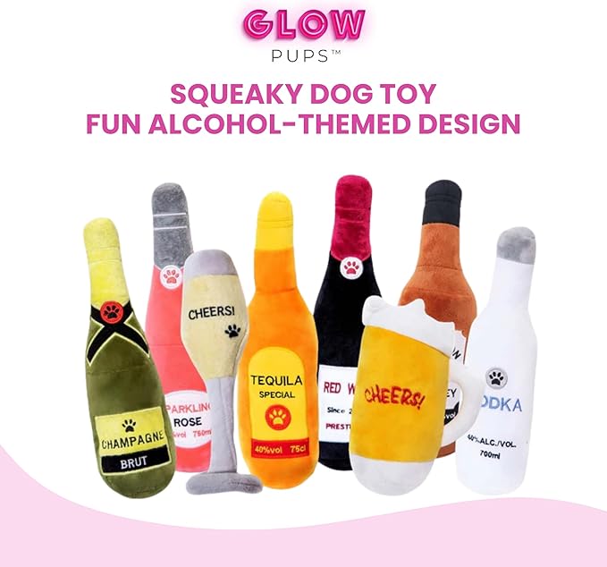 Juguete para Perros Glow Pups Cerveza de Peluche con Chirrido miniatura 6
