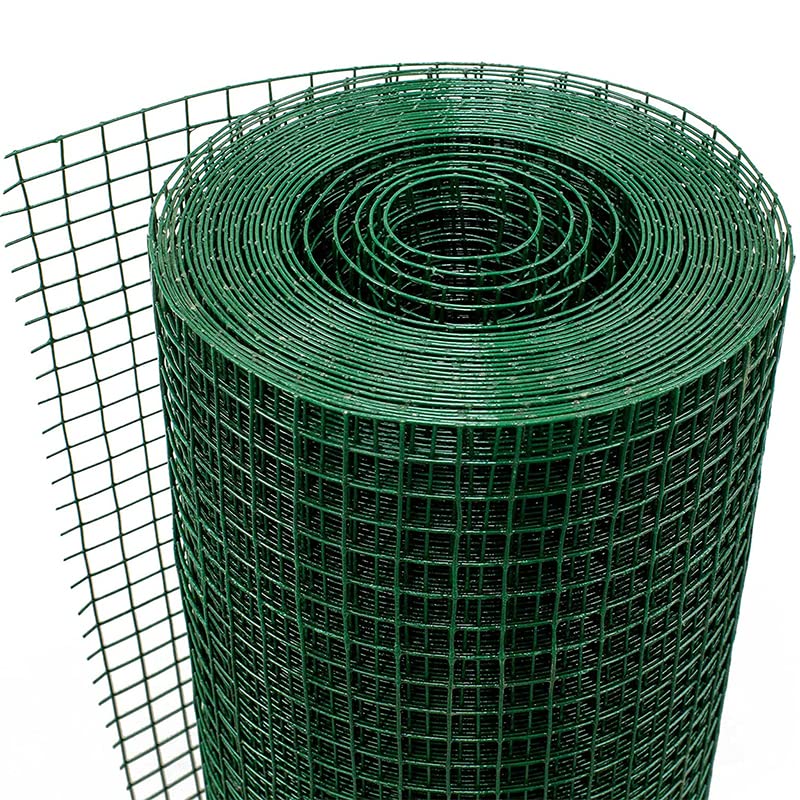 Virsus Rete Metallica Plastificata VERDE 7733, Misura 1x10 Mt, Maglia Quadrata 12,7x12,7 mm, Spessore Filo 1mm, Rete Protettiva Elettro Saldata per Voliera, Gabbia per Animali, Recinzione Giardino