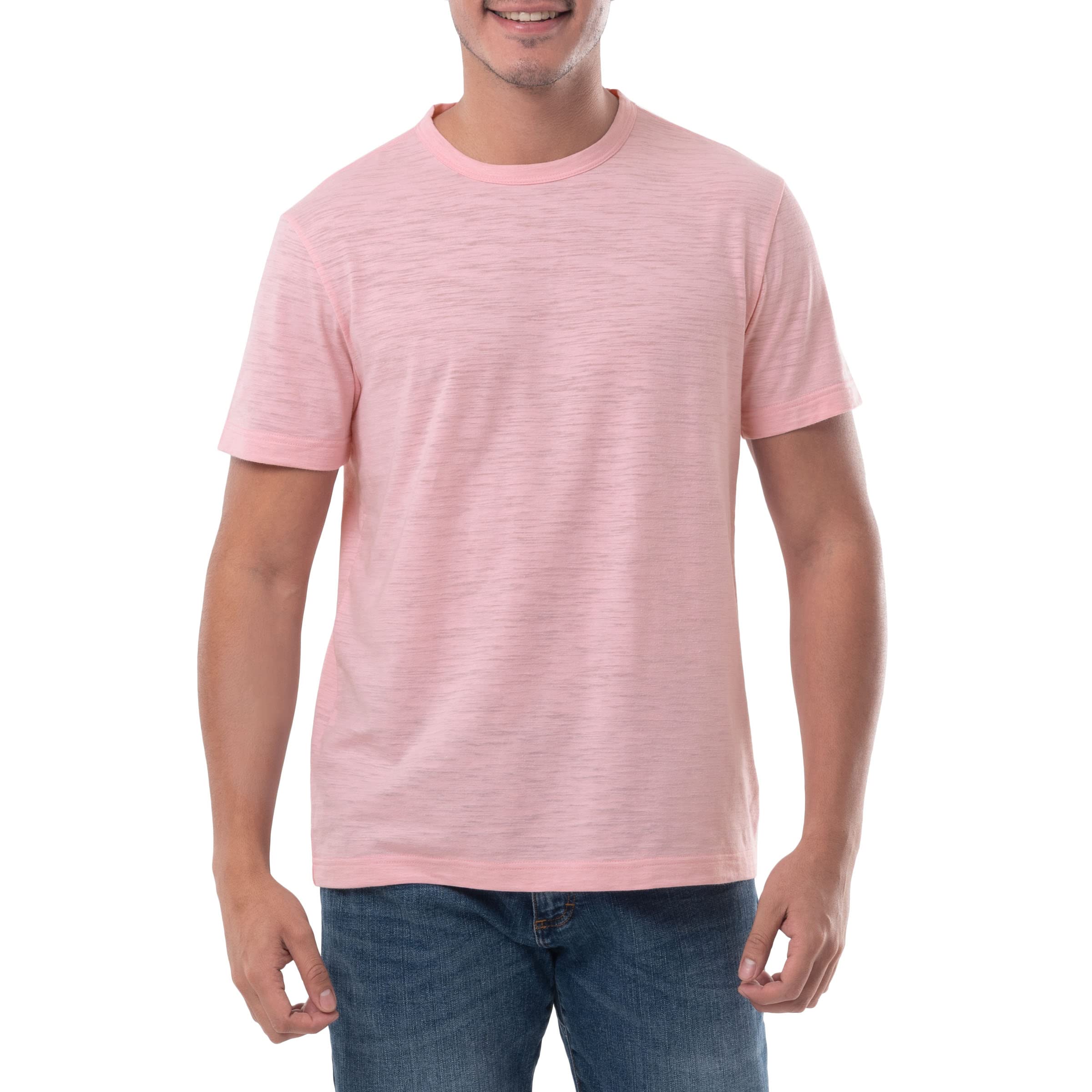 Lee Men's Short Sleeve Slub Tee T-Shirt, Coral Blush, 46/48