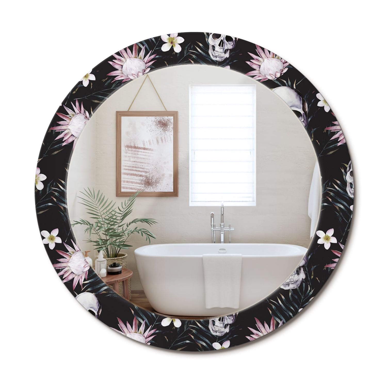 Miroir rond original fi70 avec cadre en verre haut de gamme pour une décoration murale raffinée