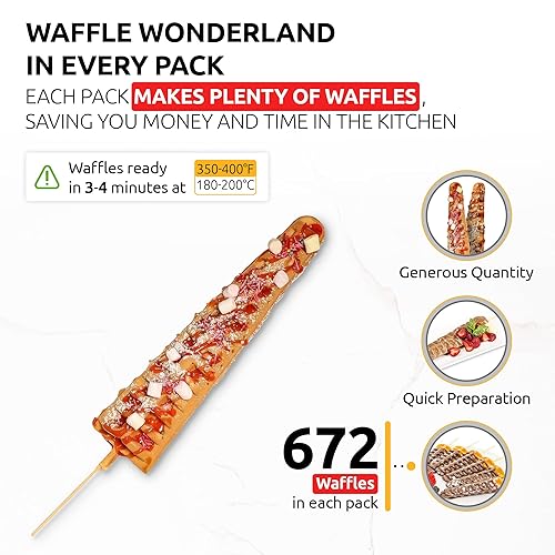 Vista 23 de OldSoul - Mezcla profesional de gofres para palillos Mezcla de masa de gofres Sabor vainilla 112 gofres (5 libras, tradicional)