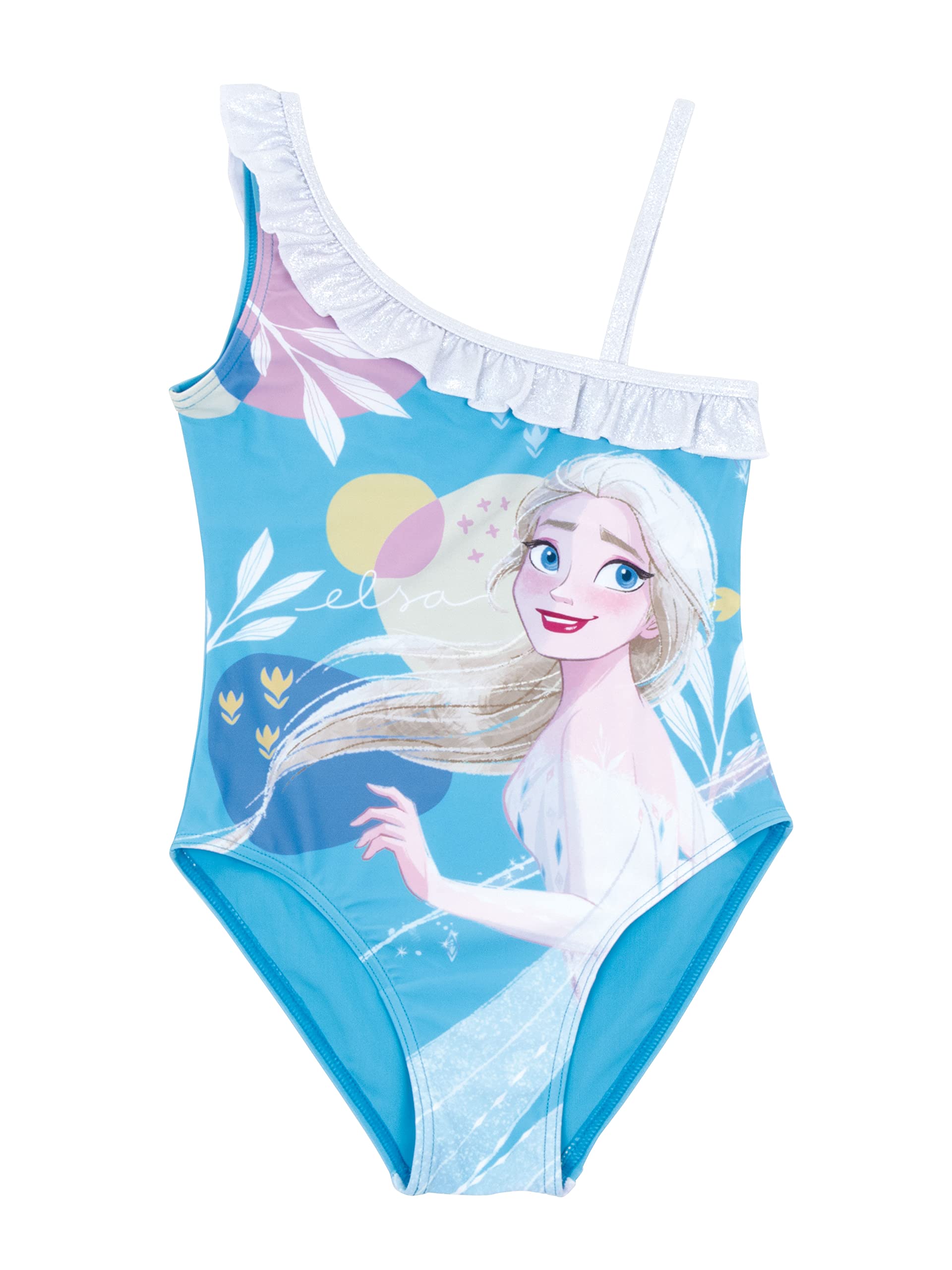 Disney Elsa Bañador para Niña, Bañador de Una Pieza, Diseño Frozen, Bañador de Natación, Regalo para Niñas, Tallas 4 a 8 Años