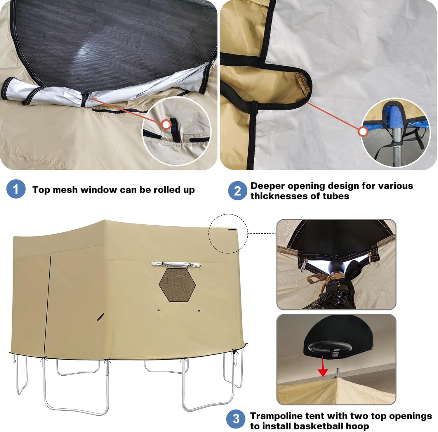 トランポリン テント カバー,日よけトランポリンカバー | 日除け防水 耐久性 テント 屋外スポーツ ガーデン 芝生 庭用
