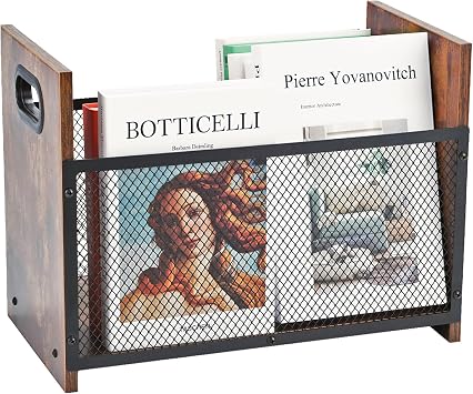 Magazine Holder Desk Magazine Holder Organiser Rustic Storage Basket for Magazines Books Newspapers Tablets Large