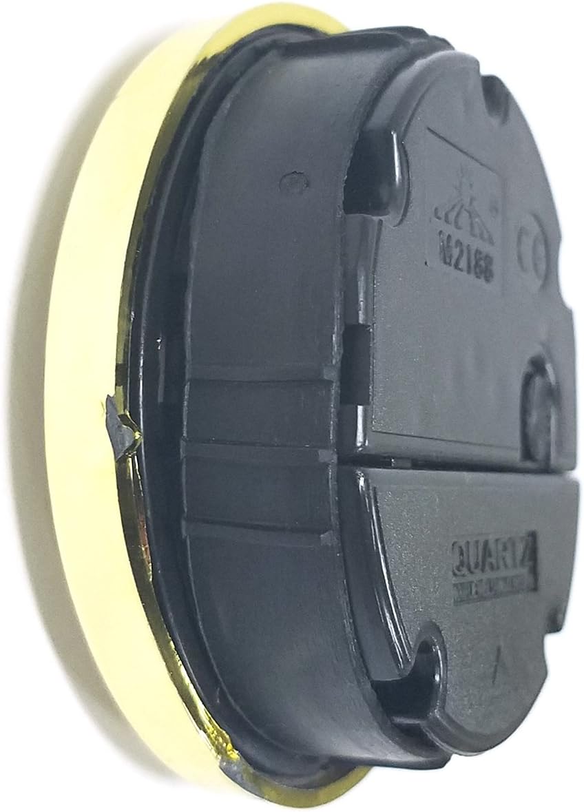 SJT ENTERPRISES, INC. 2.5" Craft White Clock Insert with Gold, Plastic Rim, Quartz Movement Clock for Crafts (SJT00014)