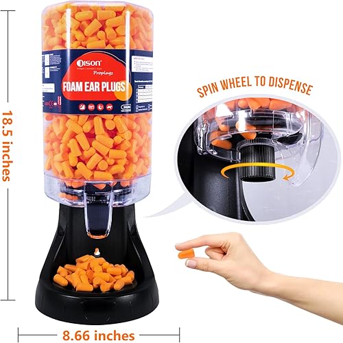 Miniatura 2 de Dison Dispensador de tapones para los oídos de espuma, reducción de ruido de 38 dB, tapones para los oídos para protección auditiva