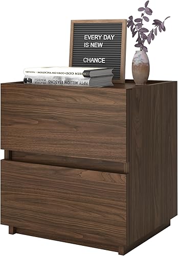 furtble Cómoda apilable de 2 cajones, cómoda pequeña para armario, mesita de noche moderna para dormitorio, mesa auxiliar con cajón de Classic
