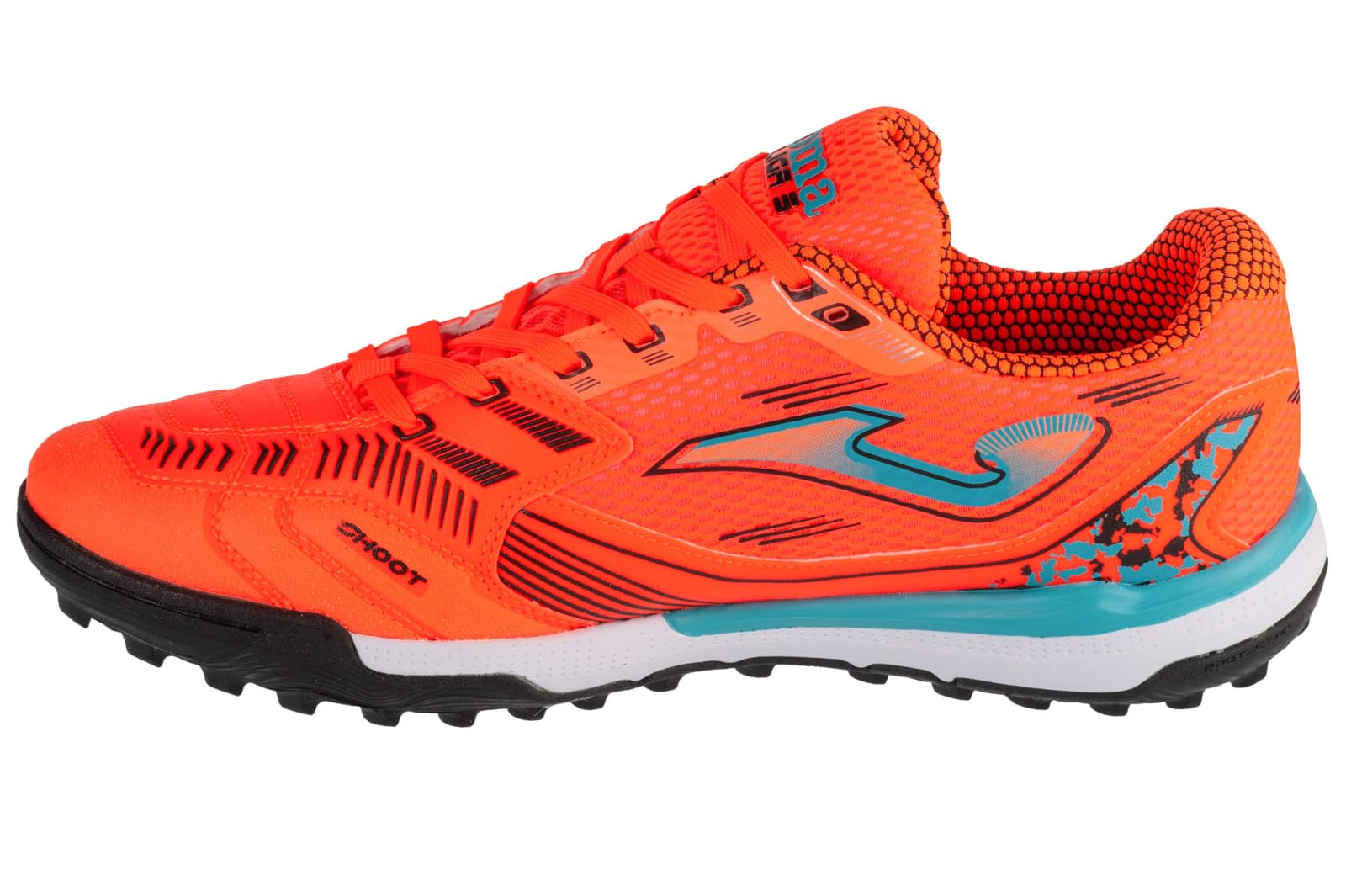 Joma Tacos de fútbol para césped, Parte Superior de Malla Transpirable, ventilación VTS, Puntera de protección, Entresuela de Phylon, Suela Resistente, Naranja., 42 EU