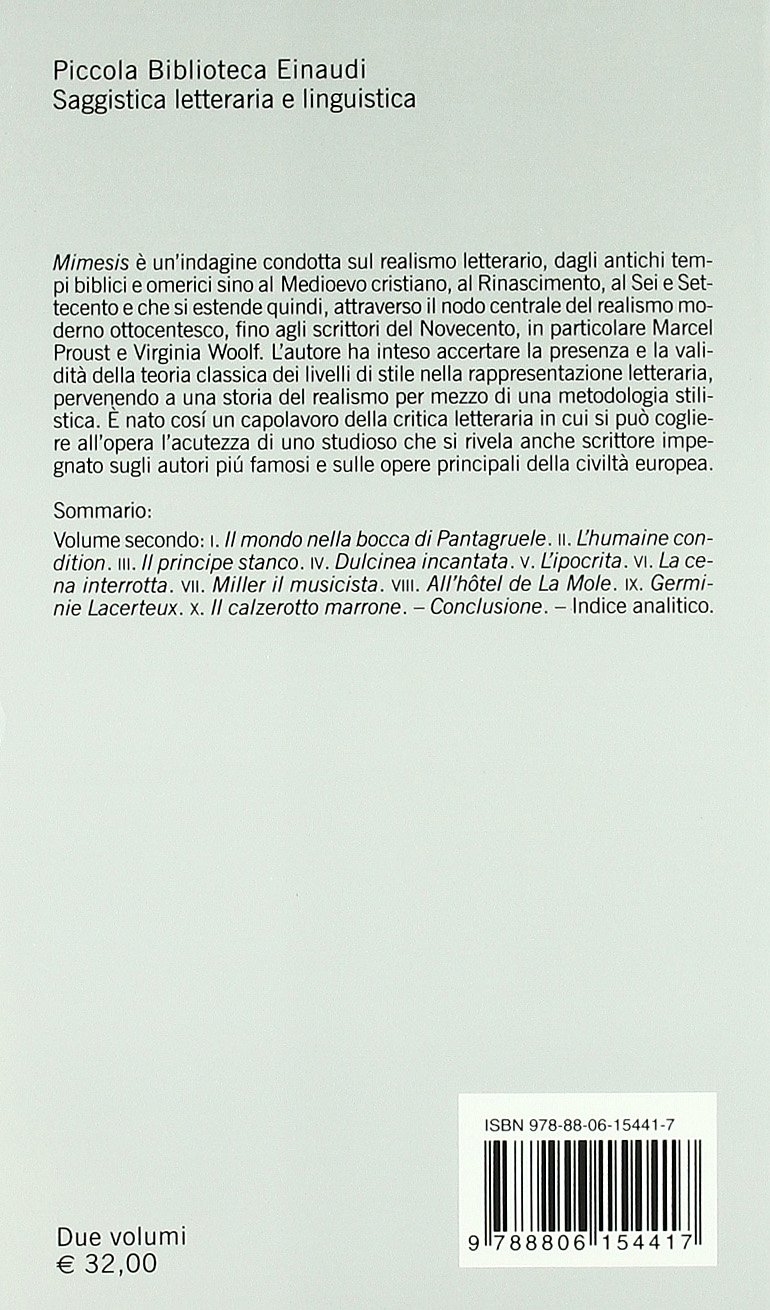 Mimesis. Il realismo nella letteratura occidentale. 2 Vol. [Due volumi indivisibili]