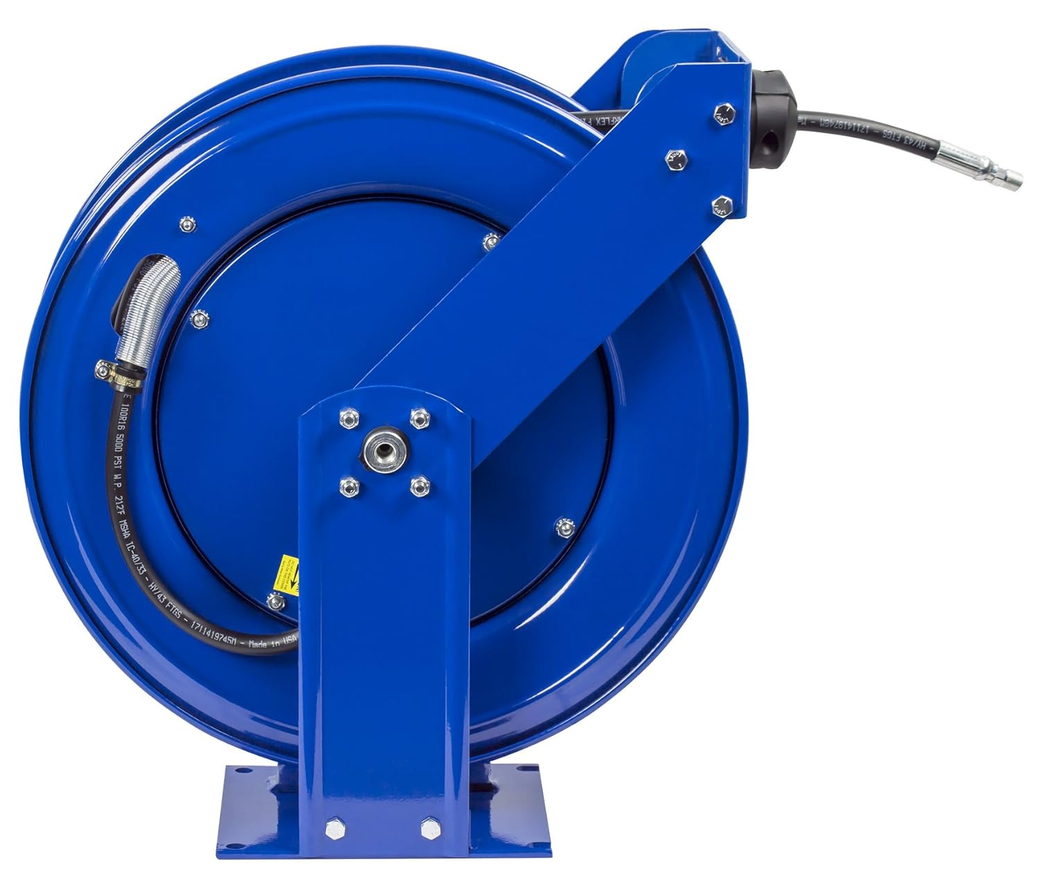 Coxreels THP-N-150 Supreme Duty Spring Rewind Hose Reel for grease/hydraulic oil: 1/4" I.D., 50' hose, 5000 PSI