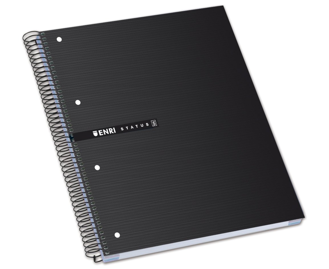 Enri 100435752 – Pack de 5 Cahiers spirale microperforados, rabat extra rigide, A4/210 x 297 mm