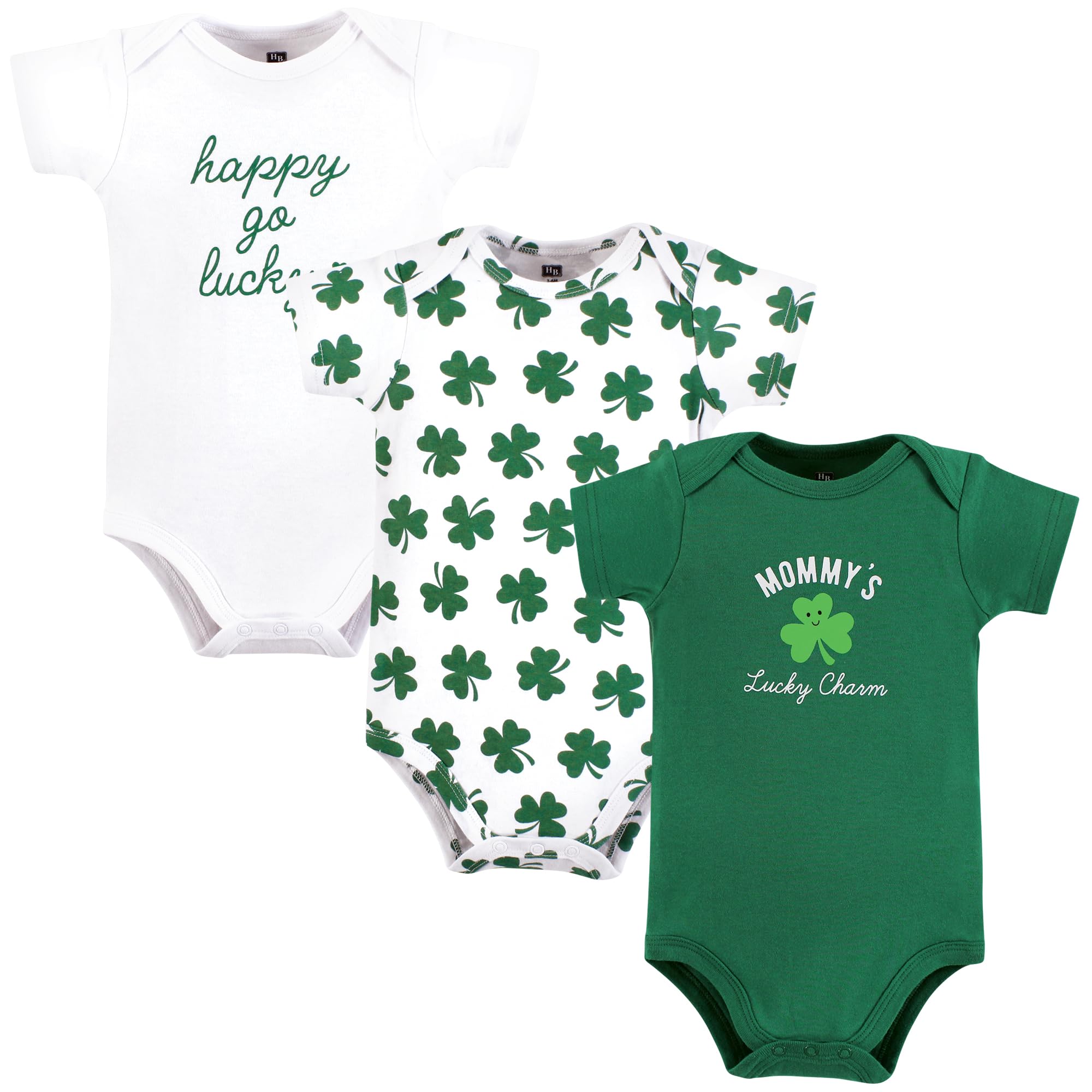 Hudson Baby Infant Boy Cotton Bodysuits Mommys Lucky Charm 6-9 Months
